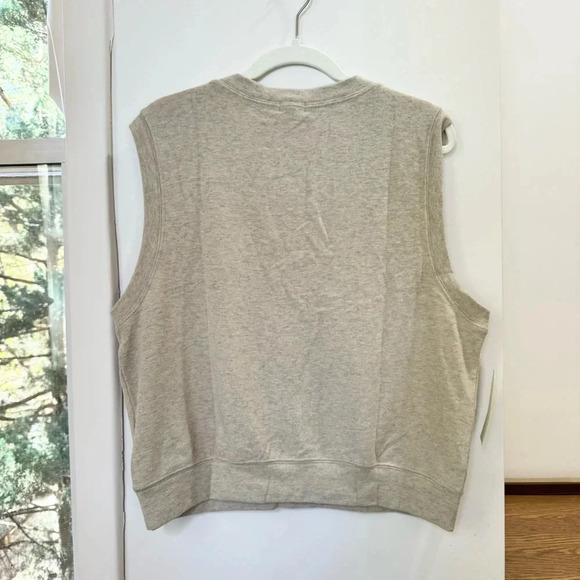 NWT Donni Sweater Vest Knit Sleeveless Tank V Neck Relaxed  in Heathered Oat XL - Picture 8 of 13